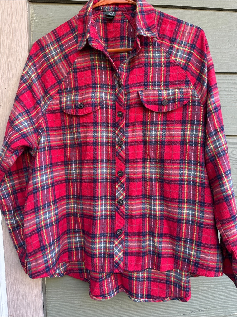 wild fable Red Plaid Utility Shirt Jacket